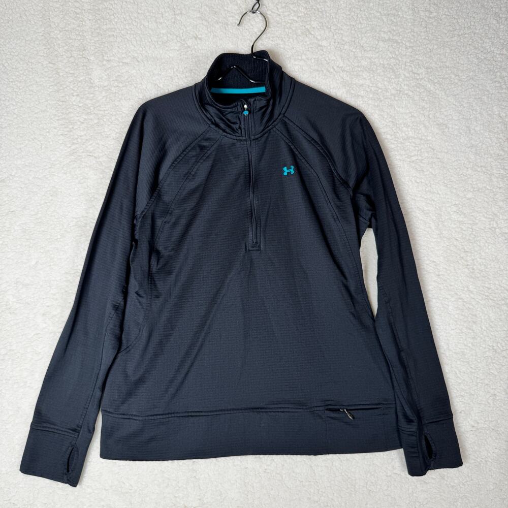 Under Armour Cold Gear Long Sleeve 1/4 Zip Fleece Top Athletic Sporty